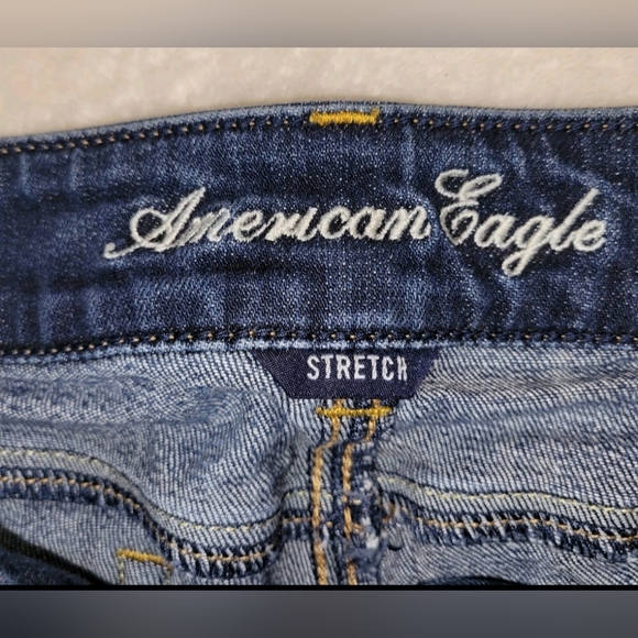 American Eagle  AE Artist Stretch Blue Denim Jeans Size 2 Regular Straight Leg - Picture 6 of 8